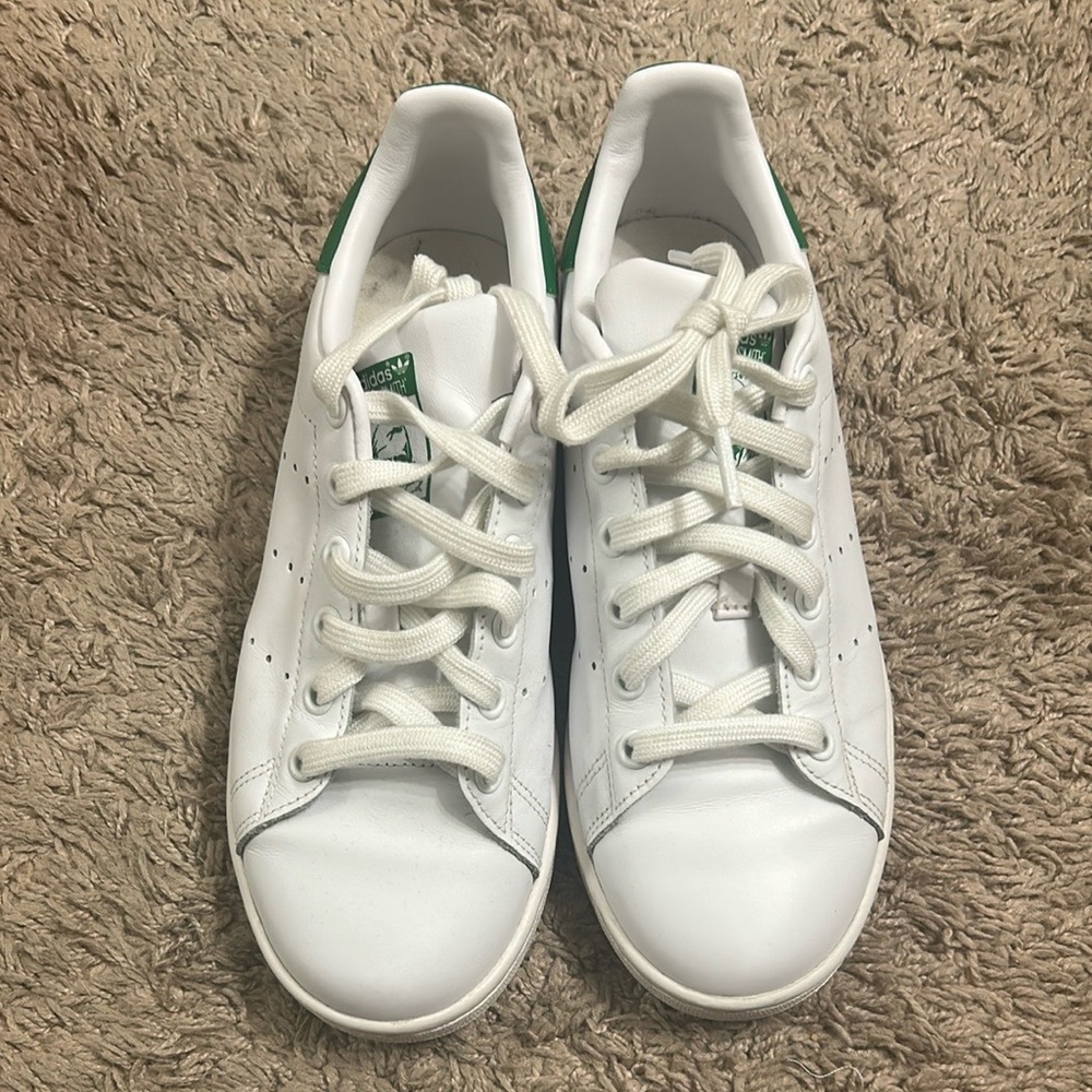 Adidas Stan Smith White and Green Shoes